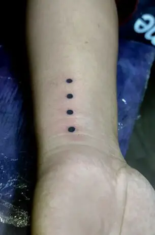 Black Morse Code Tattoo