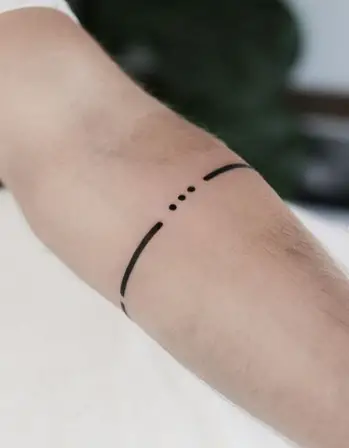 Fine Line Morse Code Tattoo