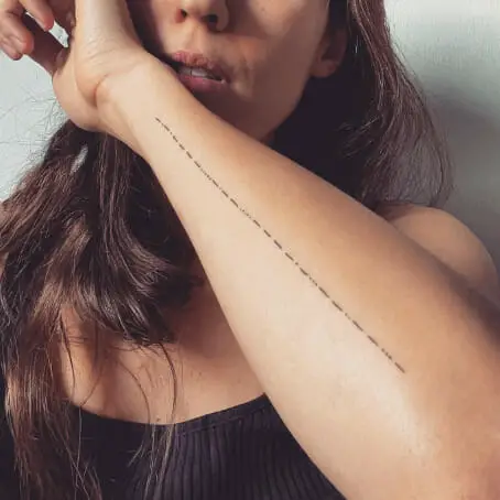 Points And Lines Morse Code Tattoo